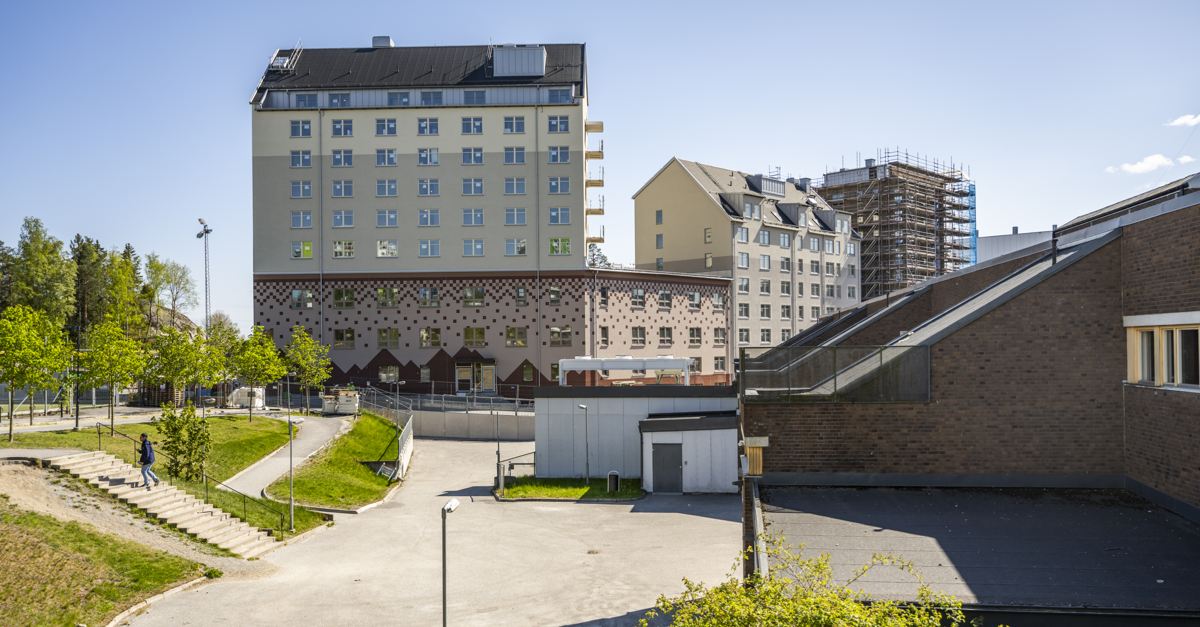 Fasaden på husen på Medicinvägen
