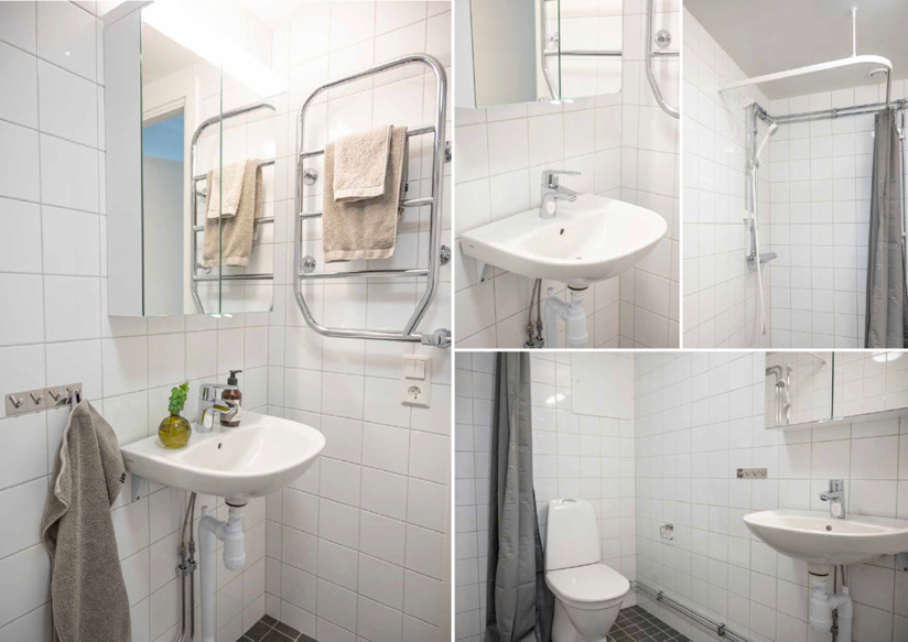 Badrum efter renovering på Röntgenvägen 5 i Flemingsberg.